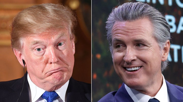 Gavin Newsom plans to send hilarious gift, F**k You, to those who kneel before Trump 1 From left: President Donald Trump and California Governor Gavin Newsom (D).