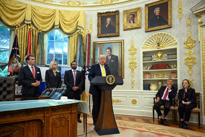 President Donald Trump has added gold knick-knacks and decorations to the Oval Office at the White House.