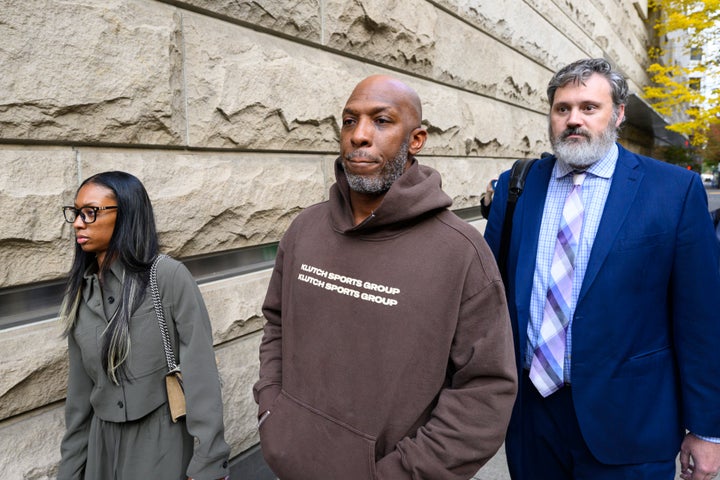 Portland Trailblazers head coach Chauncey Billups exits the Mark O. Hatfield United States Courthouse after his arraignment on Oct. 23, 2025, in Portland, Oregon. Billups, the 2004 NBA Finals MVP, was charged with his alleged participation in a scheme that involved rigging illegal poker games.