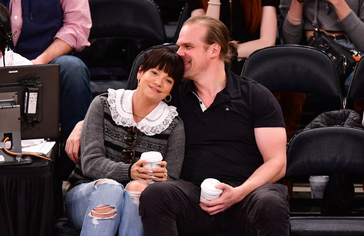 Lily Allen and David Harbour early on in their courtship in 2019.