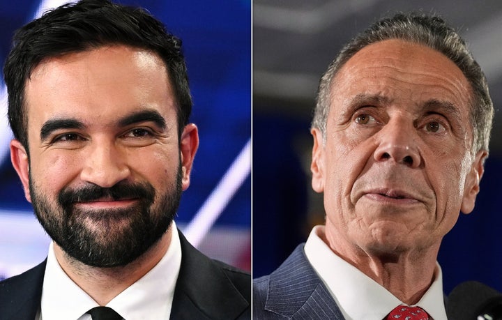 Former New York Gov. Andrew Cuomo (right) recently appeared to agree with a radio host that his mayoral opponent Zohran Mamdani (left) is a terrorist sympathizer.