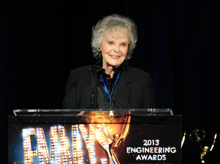 Actress June Lockhart presents the Emmy Engineering Award onstage at the 65th Primetime Emmy Engineering Awards, on Wednesday, October 23, 2013, at Loews Hollywood Hotel, in Hollywood, Calif. (Photo by Frank Micelotta/Invision for Academy of Television Arts & Sciences/AP Images)