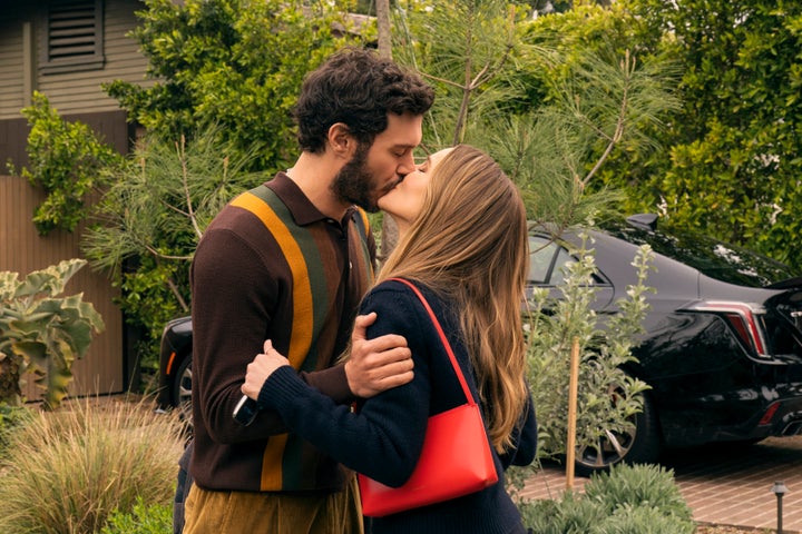 From Left: Adam Brody as Noah and Kristen Bell as Joanne in “Nobody Wants This.”