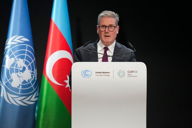 United Kingdom Prime Minister Keir Starmer speaks during a plenary session at the COP29 U.N. Climate Summit, Tuesday, Nov. 12, 2024, in Baku, Azerbaijan.