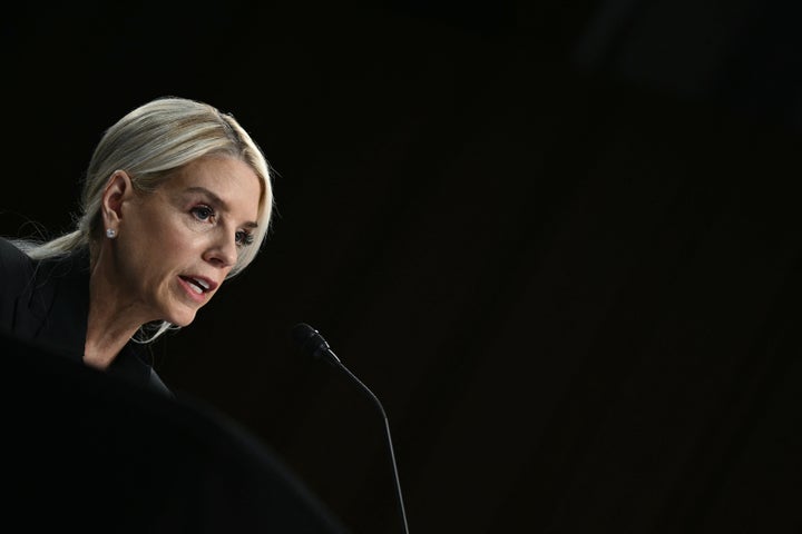 Attorney General Pam Bondi testifies during a Senate Judiciary Committee hearing on oversight of the Department of Justice on Oct. 7, 2025.
