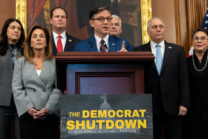 Republicans like House Speaker Mike Johnson have blamed the government shutdown on Democrats. Democrats have laid the blame on the Trump administration.