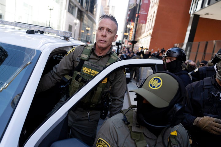 U.S. Border Patrol Cmdr. Gregory Bovino leaves the Dirksen U.S. Courthouse, Oct. 28, 2025, in Chicago after appearing before U.S. District Judge Sara Ellis.