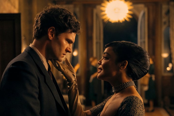 Tom Bateman as George Tessman and Tessa Thompson as Hedda Gabler in "Hedda."