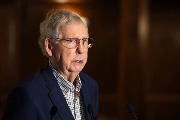 Sen. Mitch McConnell speaks in Lexington, Kentucky, on June 27, 2023.