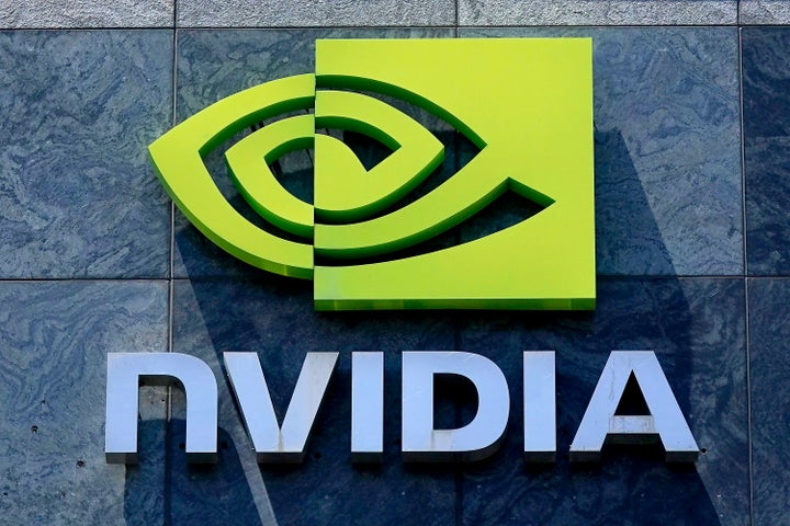 A sign for a Nvidia building is shown in Santa Clara, Calif., May 31, 2023. (AP Photo/Jeff Chiu, File)