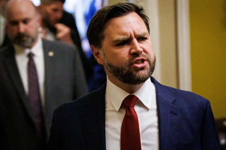 US Vice President JD Vance departs following the weekly Senate Republican policy luncheon at the US Capitol in Washington, DC, US, on Tuesday, Oct. 28, 2025. The US government shutdown, now in its 28th day, has become the second-longest in history as the stalemate between the two parties over expiring health-care subsidies persists.