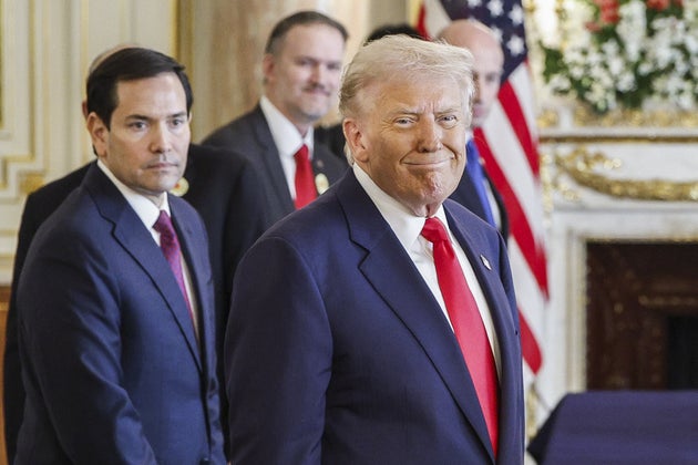 赤坂迎賓館のトランプ大統領 2025年10月28日撮影 (Photo by Franck Robichon / Pool/Anadolu via Getty Images)