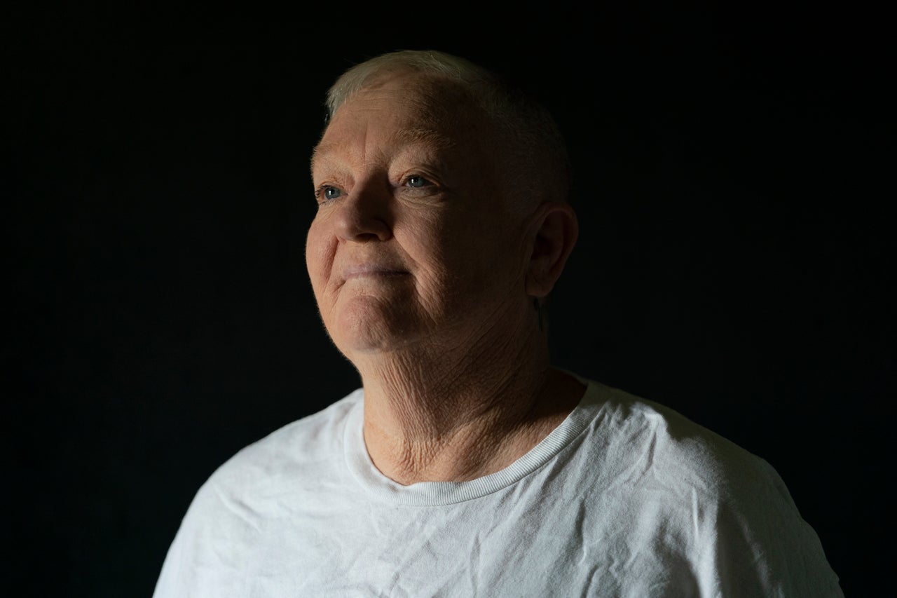 Linda Wood poses for a portrait at her home in Oklahoma City in August 2024.