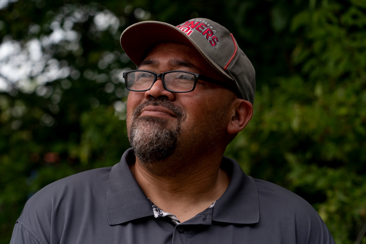 Andre Wood at his mother's home in Oklahoma City in August 2024.