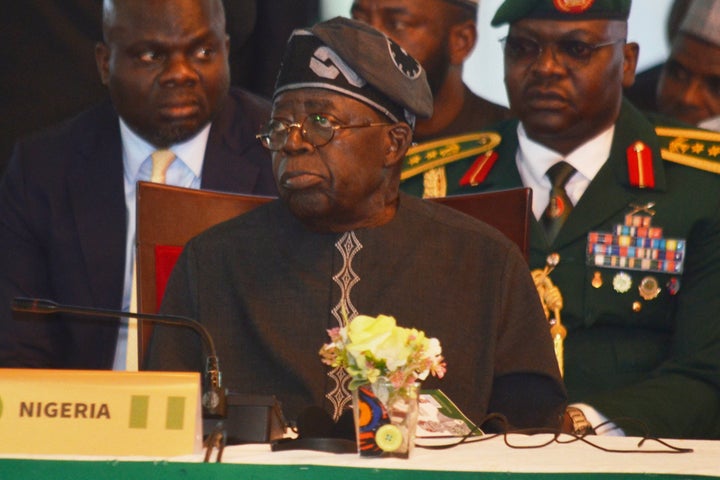 Nigerian President Bola Ahmed Tinubu attends an ECOWAS meeting in Abuja, Nigeria, Sunday, June 22, 2025. (AP Photo/Olamikan Gbemiga, File)