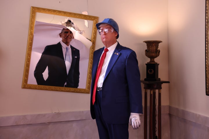 The pre-taped bit imagined the president's controversial White House renovation happening reality TV-style.