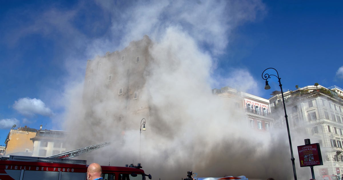 Firefighters Rescue Worker Trapped Under Collapsed Medieval Torre Dei Conti In Rome