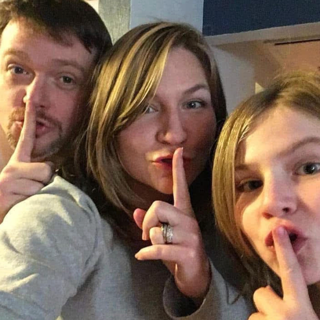 The author with her husband and daughter Sophia in Year 1 of Team Santa.