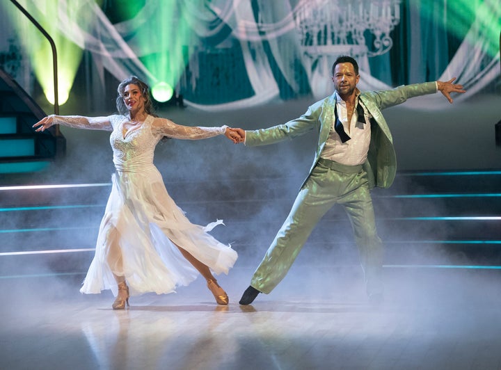 From Left: Danielle Fishel and Pasha Pashkov on the Halloween-themed Oct. 28 episode of “Dancing With the Stars.”