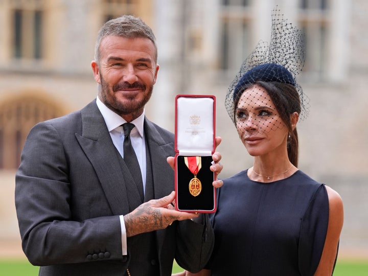 Beckham was knighted for his services to sport and charity. 
