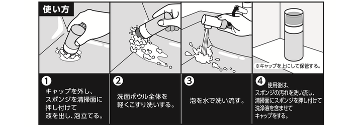 「クイックル 洗面ボウルクリーナー」の使い方