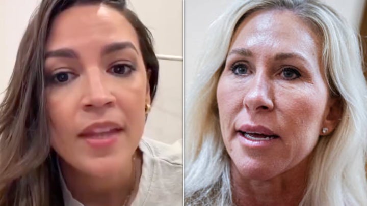 Alexandria Ocasio-Cortez reveals Marjorie Taylor Greene 1 Alexandria Ocasio-Cortez (left) claimed that Marjorie Taylor Greene is in a