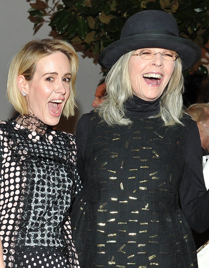 Sarah Paulson shares Diane Keaton 1 Sarah Paulson, left, and Diane Keaton laugh at a 2015 gala.