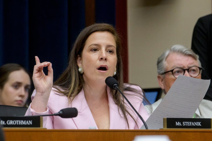 Rep. Elise Stefanik, R-N.Y., questions the panel of witnesses during a House Committee on Education and Workforce Committee hearing on “Antisemitism in Higher Education: Examining the Role of Faculty, Funding, and Ideology” on Capitol Hill, on July 15, 2025, in Washington.