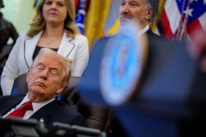 Trump Caught Napping Throughout White Home Occasion, And Gavin Newsom Has The Good Troll 1 President Donald Trump appears at an event on lowering drug prices in the Oval Office at the White House on Nov. 6, 2025, in Washington, D.C.