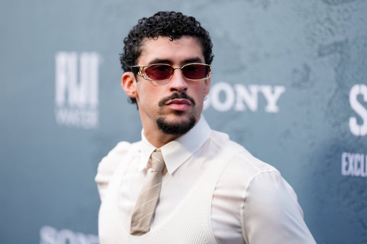 Bad Bunny, here at the August premiere of "Caught Stealing," is a contender in six categories.