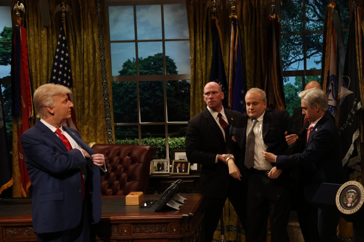 Trump Unbothered By Fainting Man, Election Flops And Shutdown Fiasco In 'SNL' Opener - The Boston Courier 5 "Saturday Night Live" used President Donald Trump's reaction to a man who fainted in real life at the White House on Thursday as the jumping off point for this weekend's cold open.