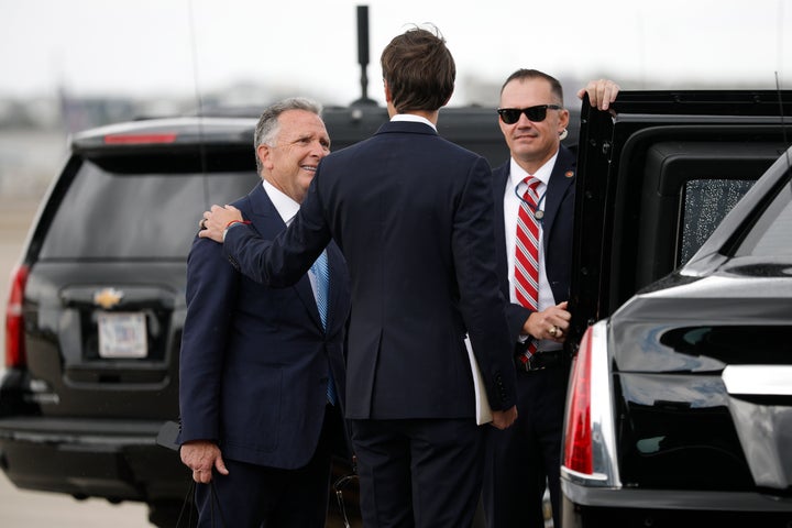 U.S. Special Envoy to the Middle East Steve Witkoff (L) and President Donald Trump's son-in-law Jared Kushner (C) arrive at Miami International Airport to attend the America Business Forum on Nov. 5, 2025. Kushner met with Israeli Prime Minister Benjamin Netanyahu on Nov. 10, 2025 to discuss potentially moving the fragile Gaza ceasefire forward into its second phase.