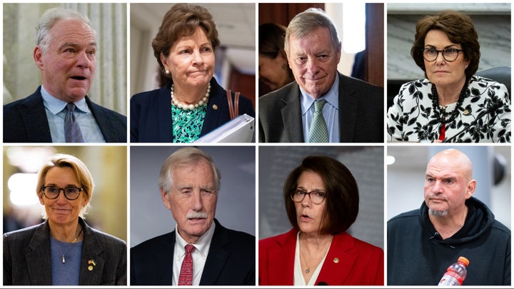 The eight Democratic-aligned senators who voted "yes" to reopen the U.S. government