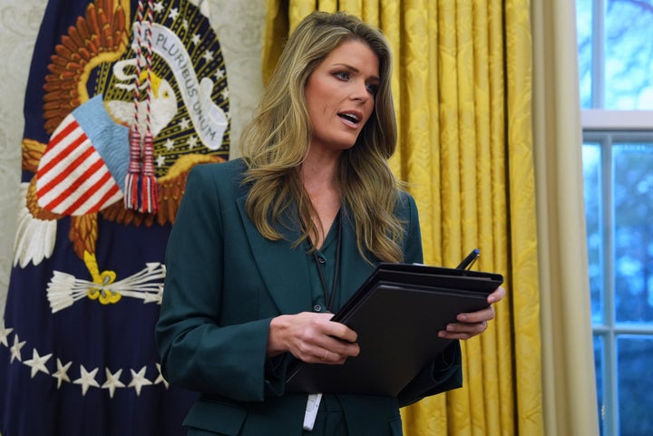 Lindsey Halligan speaks as President Donald Trump signs executive orders in the Oval Office of the White House on Jan. 31.