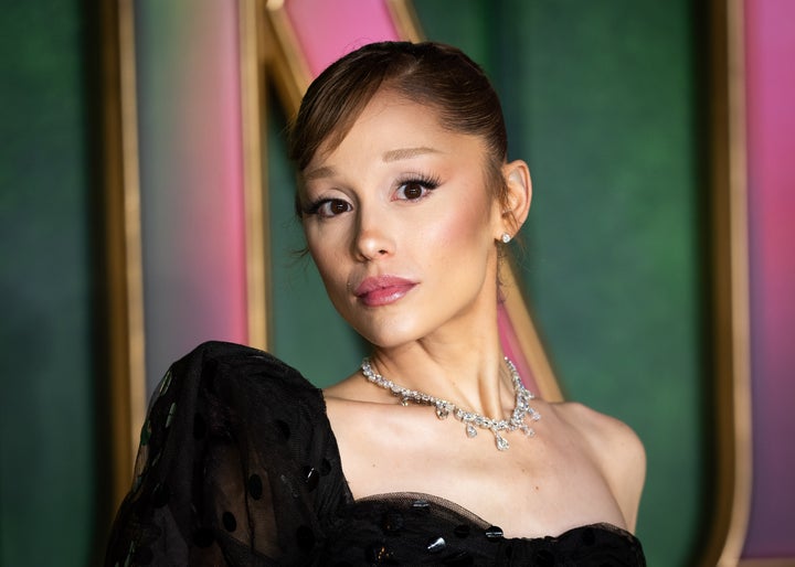 Ariana Grande poses for photographers upon arrival at the premiere of the film "Wicked For Good" in London, Monday, Nov. 10, 2025. 