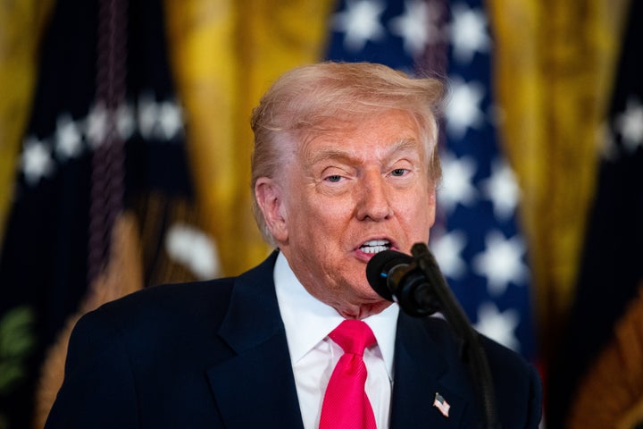 President Donald Trump speaks during an executive order signing in the East Room of the White House in Washington, D.C., on Nov. 13.