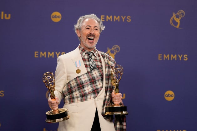 Alan Cumming celebrating two wins at this year's Emmys