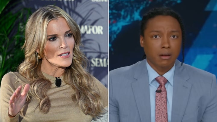 Josh Johnson (right) aired clips of Megyn Kelly (left) talking about Jeffrey Epstein on Thursday's episode of “The Daily Show.”