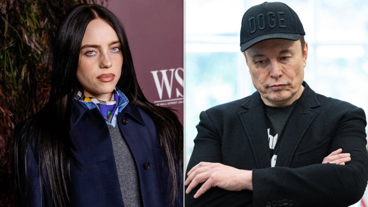 Singer Billie Eilish and Tesla CEO Elon Musk.