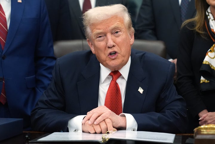 President Donald Trump speaks before signing the funding bill to reopen the government, in the Oval Office of the White House, Wednesday, Nov. 12, 2025, in Washington. (AP Photo/Jacquelyn Martin)