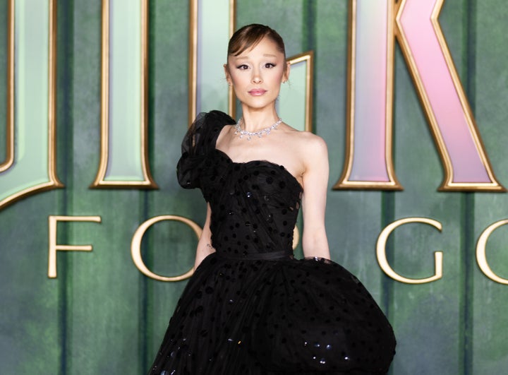 Ariana Grande attends the "Wicked: For Good" European Premiere at Cineworld London Leicester Square on Nov. 10, 2025 in London, England. 