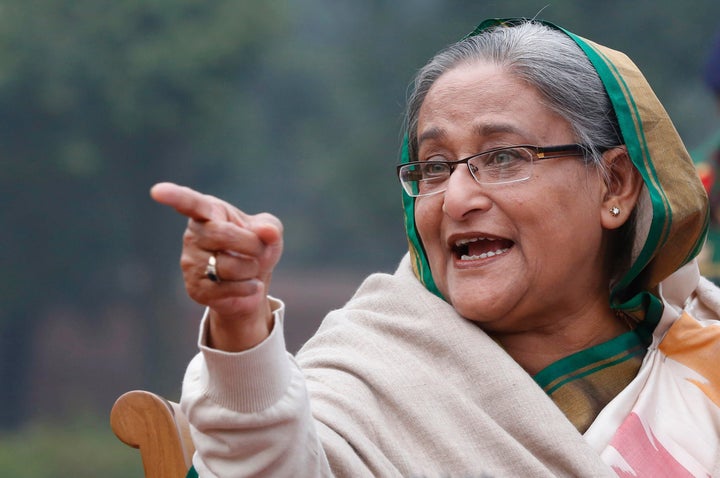 FILE- Bangladesh's Prime Minister Sheikh Hasina speaks during a press conference in Dhaka, Bangladesh, on Jan. 6, 2014.