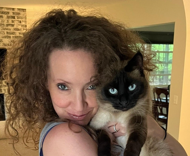 The author with her cat