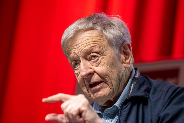 Lord Alf Dubs speaking at a People Move fringe event on first day of the Labour Party conference in 2023.