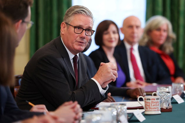 Keir Starmer addresses a cabinet meeting in 10 Downing Street.