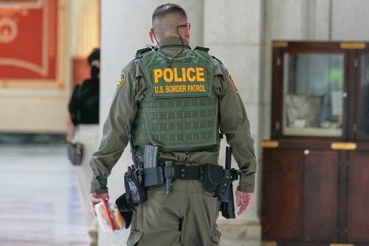 The immigrants thought it was a routine court hearing. Rather, it was a deportation trap. 2 A member of the U.S. Customs and Border Protection patrols Union Station in Washington in August.