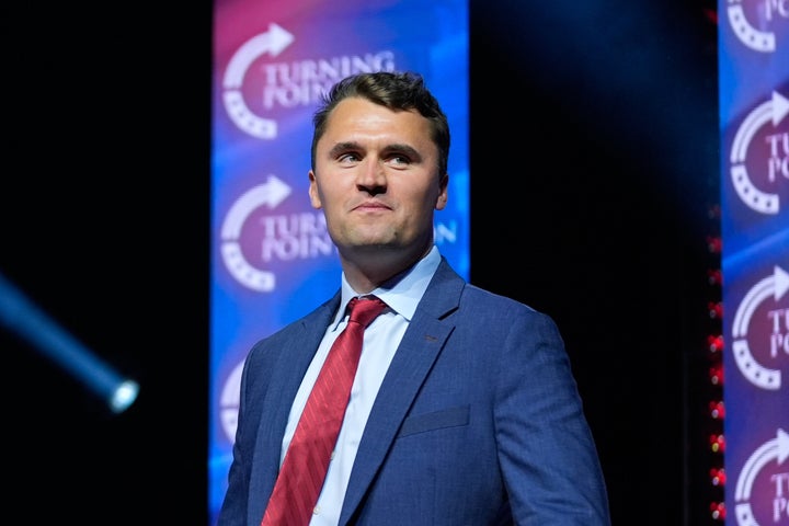 Turning Point USA Founder Charlie Kirk arrives to speak before Republican presidential nominee former President Donald Trump during a campaign rally at Thomas & Mack Center, Oct. 24, 2024, in Las Vegas. (AP Photo/Alex Brandon, File)