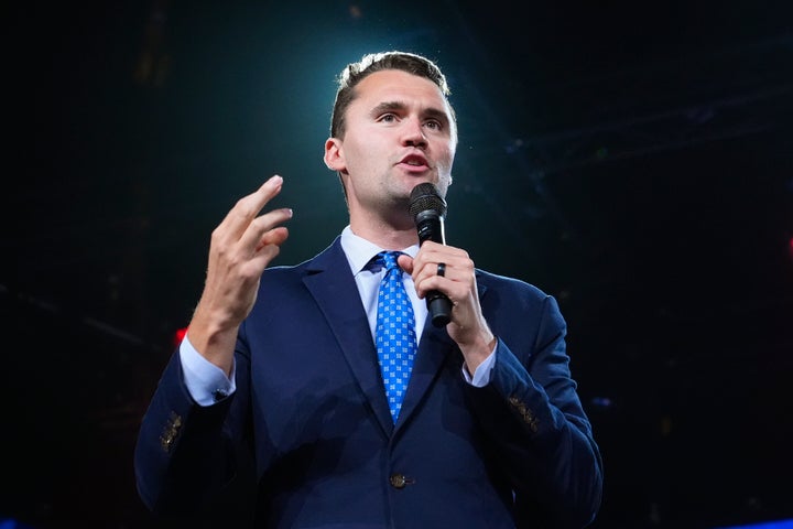 Turning Point USA Founder Charlie Kirk speaks at a Turning Point event prior to Republican vice presidential nominee Sen. JD Vance, R-Ohio, speaking, Sept. 4, 2024, in Mesa, Ariz. (AP Photo/Ross D. Franklin, File)