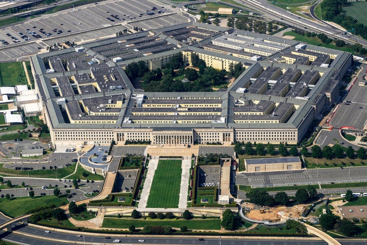 The Pentagon is viewed from the window of an airplane Aug. 27, 2023, in Washington. (AP Photo/Carolyn Kaster, File)