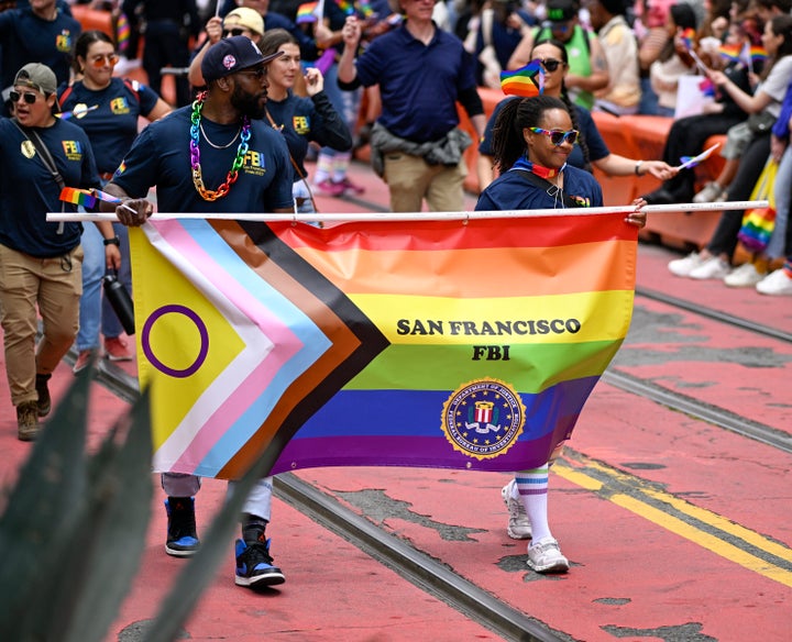 The San Francisco FBI participates in the 53rd Annual San Francisco Pride Parade on June 25, 2023. 